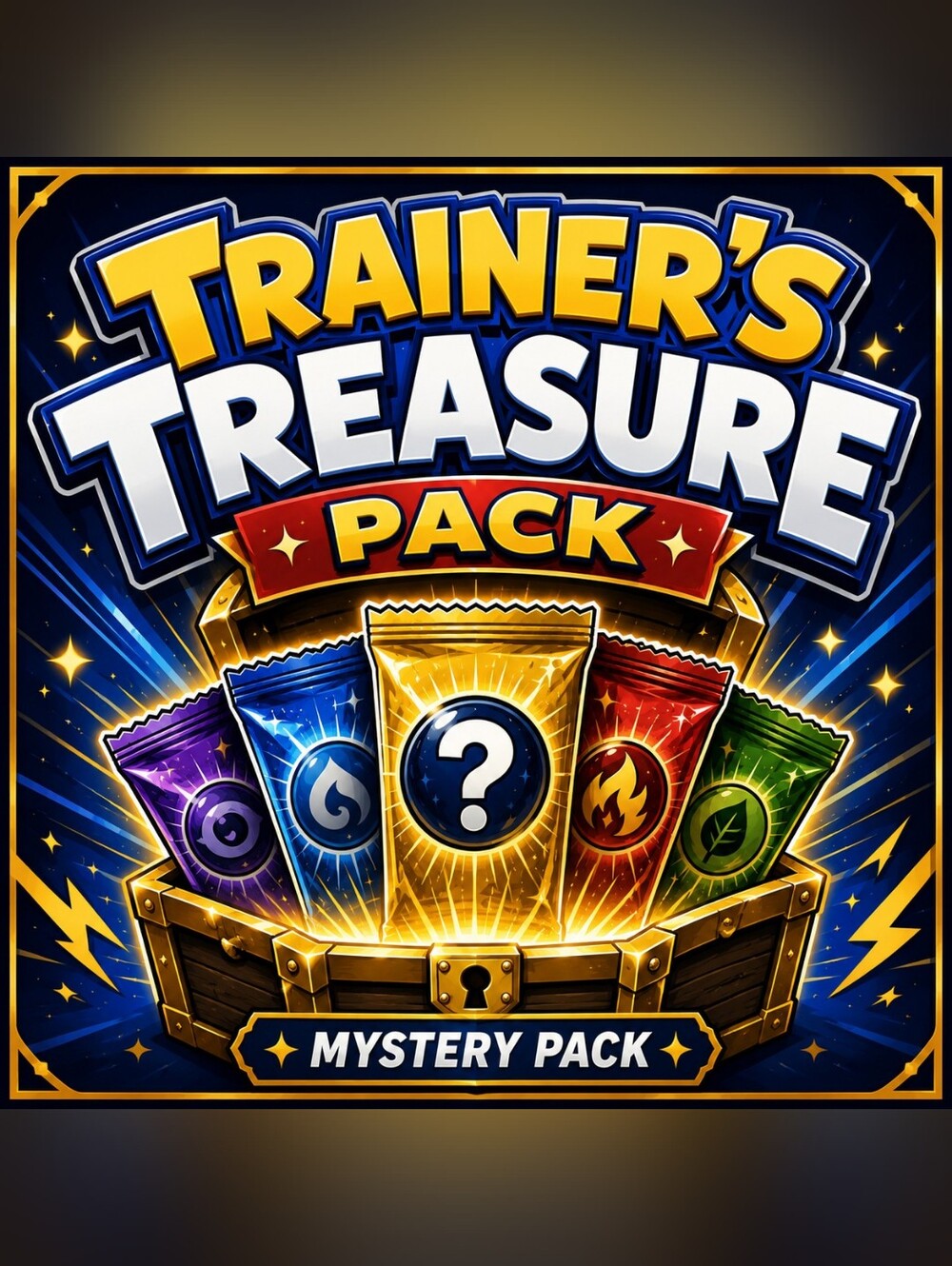 🔥Pokemon Trainer's Treasure Mystery Pack w Sealed Booster Pack & Guaranteed Hit